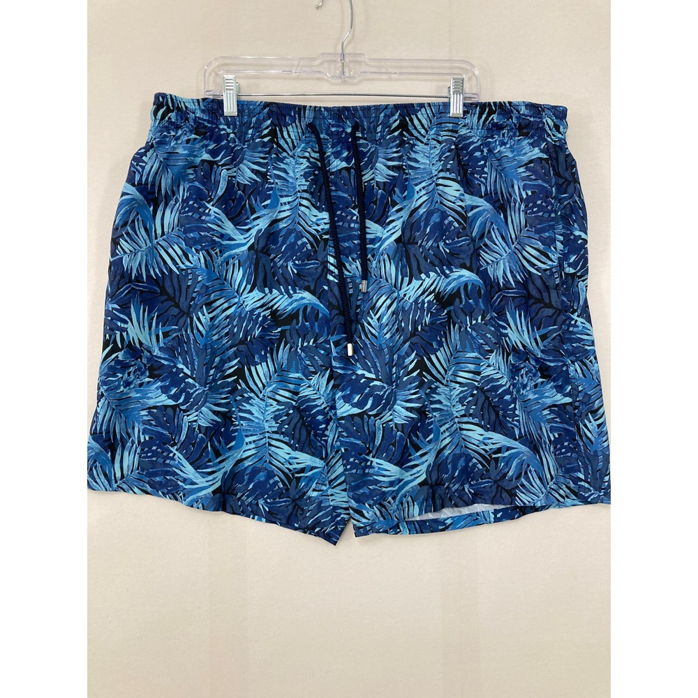 Vilebrequin Swim Trunks 5XL Blue Tropical Palm Moorea Luxury Board Shorts